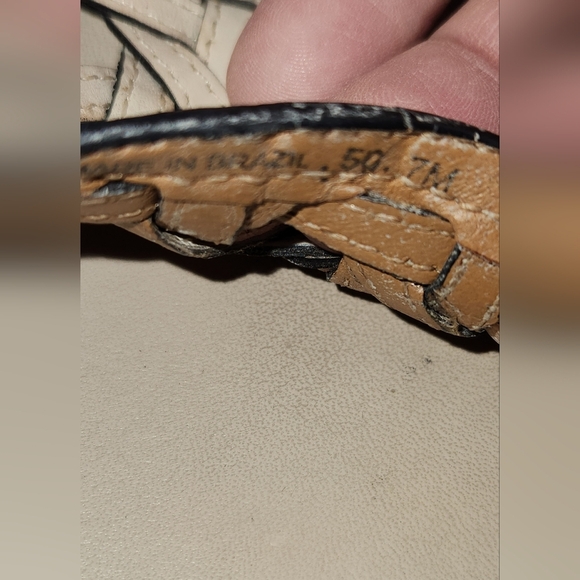 TORY BURCH Leather Cream Basketweave Wooden Clogs Sandles US 7 - Picture 5 of 5